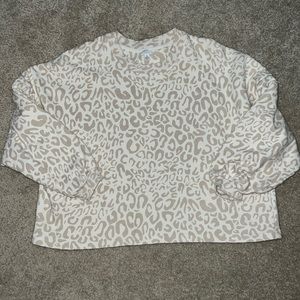 True and Time Leopard Cropped Sweatshirt